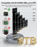 40Gbps NVMe Docking Station, RIITOP M.2 NVMe to USB4 Enclosure for NVMe PCIe (M-Key) SSD Compatible with Thunderbolt 4