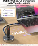 40Gbps NVMe Docking Station, RIITOP M.2 NVMe to USB4 Enclosure for NVMe PCIe (M-Key) SSD Compatible with Thunderbolt 4