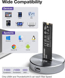 40Gbps NVMe Docking Station, RIITOP M.2 NVMe to USB4 Enclosure for NVMe PCIe (M-Key) SSD Compatible with Thunderbolt 4
