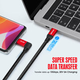 USB C to C Cable 100W PD Charging [10FT], RIITOP USB 3.1 Type-C Cable Angled with E-Marker, Support 100W PD Charging, 10Gbps Data Transfer, 4K Video Output, Compatible with Oculus Quest 2, USB-C Monitor Display