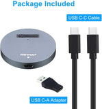 NVMe to USB Docking Station Adapter, RIITOP External NVMe SSD to USB Type C Reader Adapter for M.2 (M Key) NVMe SSD Drive