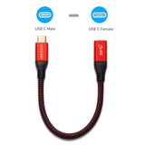 USB C Extension Cable Short 7.8 inch (2Pack), RIITOP USB C Male to Female Extender Cable Cord Gen2 10Gbps, Nylon Braided, for Nintendo Switch, MacBook Pro