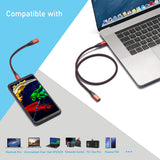 USB C Extension Cable Short 7.8 inch (2Pack), RIITOP USB C Male to Female Extender Cable Cord Gen2 10Gbps, Nylon Braided, for Nintendo Switch, MacBook Pro