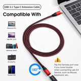 USB C Extension Cable, RIITOP USB 3.1 Type-C (Gen2) 10Gbps Male to Female Cord Support Charging & Data for Nintendo Switch, MacBook Pro, Dell XPS (Thunderbolt 3 Compatible)