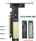 NVMe to PCIe Adapter x16, RIITOP M.2 NVMe SSD to PCI-e 3.0 x16 Adapter Card with Heatsink Support M Key M.2 NVMe SSD 2230, 2242, 2260, 2280 mm