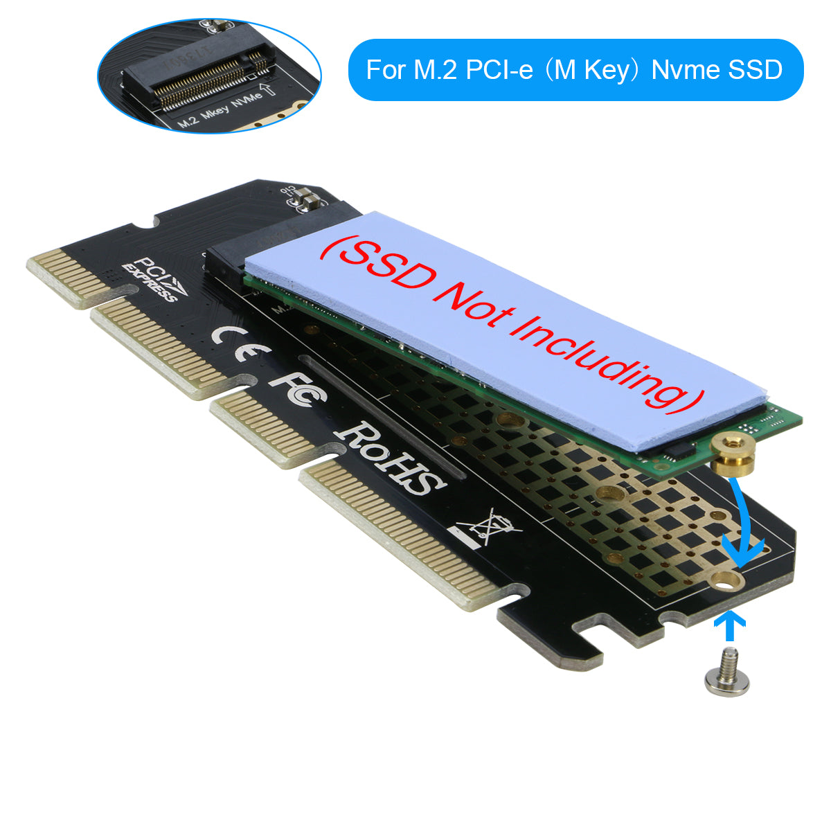NVME Expansion Card M.2 To PCI-E 3.0 Adapter Card M-Key PCIE X4/X8/X16  Riser Expansion Card For 2230/2242/2260/2280 M.2 SSD 