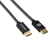 RIITOP DisplayPort Cable dp to dp cable (6.6ft)144Hz v1.2 Male to Male Nylon Braided Cord 2K@144Hz, 4K@60Hz [DTD6FT-BK]