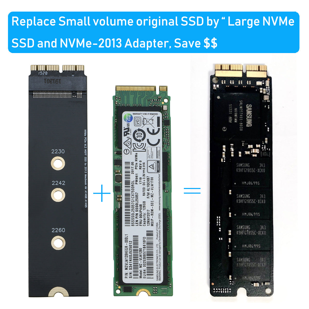 Dolke værtinde Monica M.2 NVME SSD Convert Adapter Card for Apple MacBook Air Pro Retina (Ye –  RIITOP