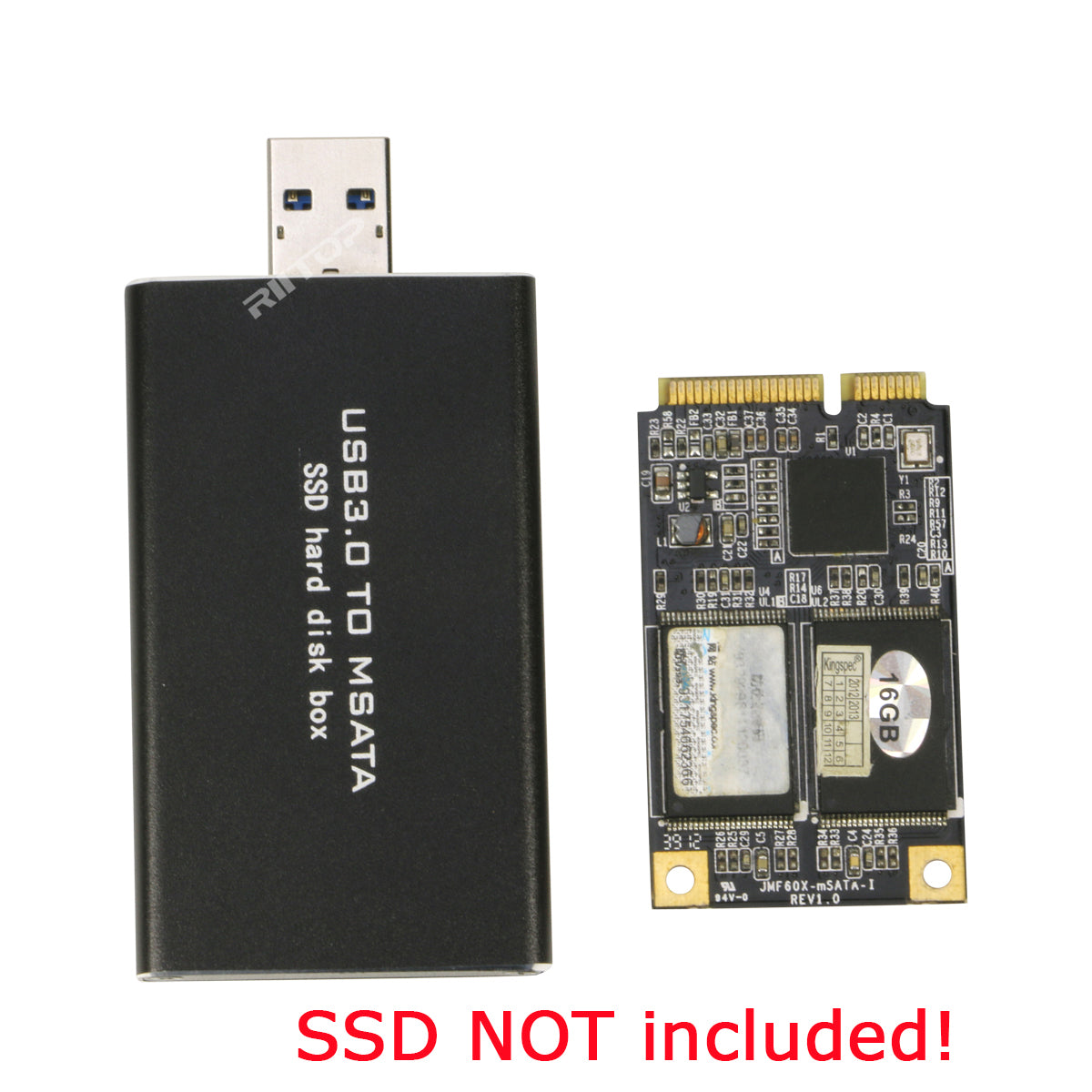 emulering Farvel Had mSATA to USB 3.0 Enclosure Adapter for mSATA 50x30mm SSD( No cable Nee –  RIITOP