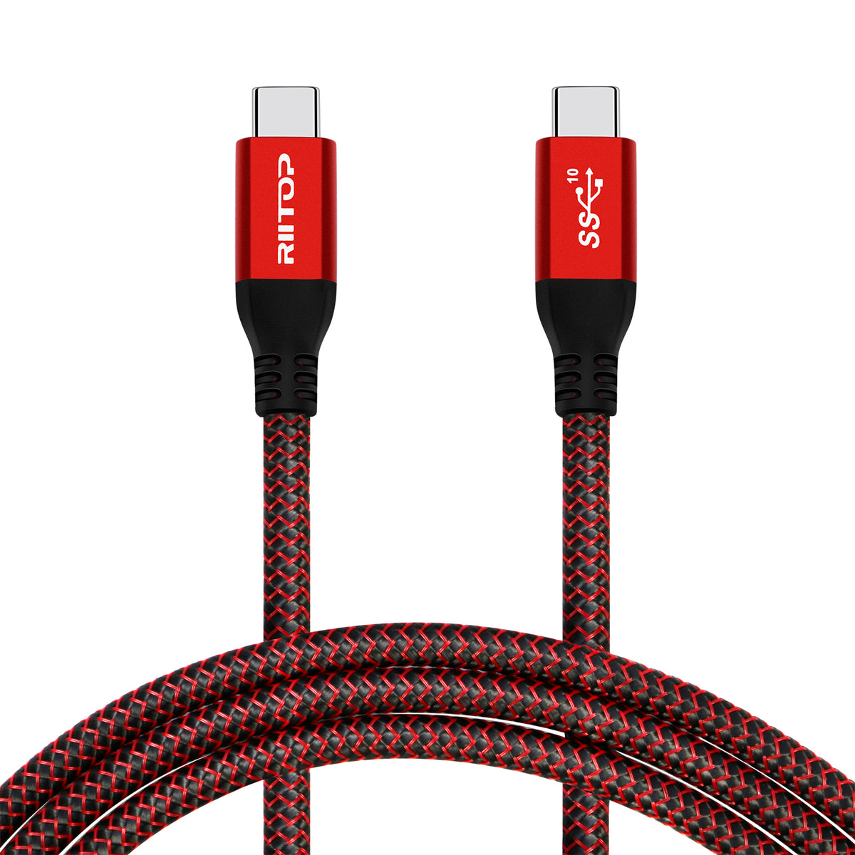 SooPii Coiled 100W USB C to USB C Cable Fast Charging 2M Nylon Braided  Type-C Cable with LED Display for lPad/lphone/MacBook