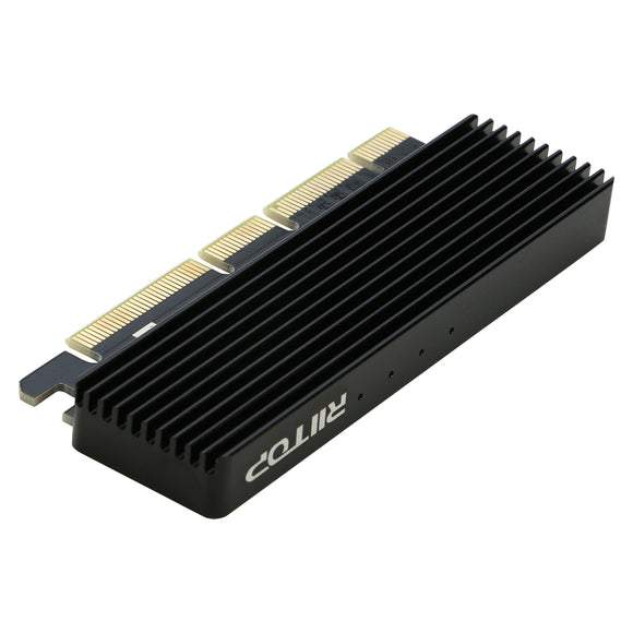 NVMe to PCIe Adapter, RIITOP M Key M.2 PCIe SSD to PCI-e x4/x8/x16 Converter Adapter Card with Heat Sink