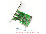 PCI-e Express to USB C 2 Port Expansion Card (USB3.1 10Gbps) with Asmedia Chipset for Desktop PC Windows 7/8/10/11 Linux