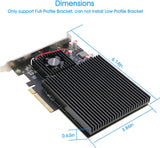 Quad NVMe PCIe Adapter, RIITOP PCIe 3.0 x8 to 4X NVMe SSD Card for M.2 (M Key) SSD 2280/2260/2242/2230 (Compatible with Non-Bifurcation Motherboard)