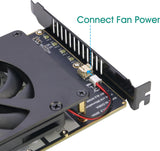 Quad NVMe PCIe 5.0 Adapter with Fan, RIITOP PCIe 5.0 x16 to 4X NVMe SSD Card (Comptible with PCI-e Bifurcation Motherboard)