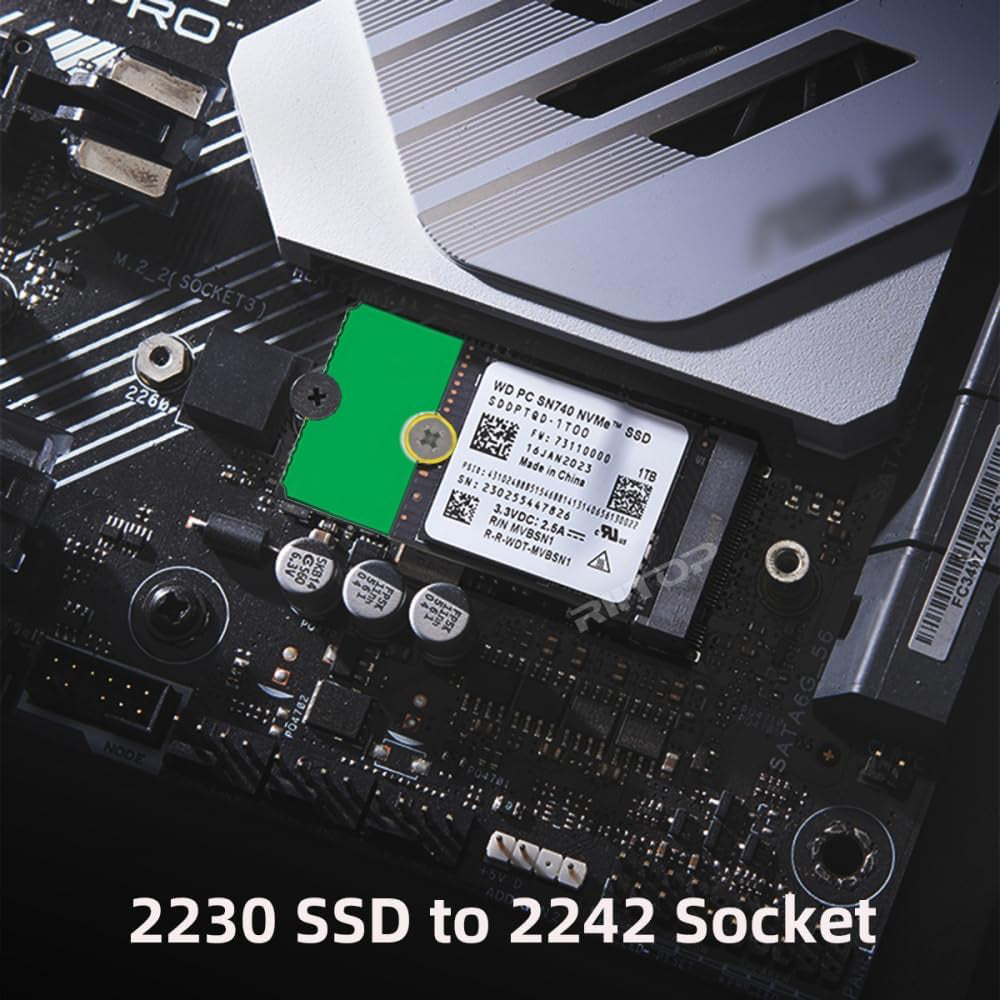 RIITOP NVMe NGFF M.2 2230 to 2242 Adapter, 2230 to 2280 Adapter, 2230 to 2260 Extender, Support 2240 to 2280, 2260 to 2280 M.2 Adapter Change to Long Size SSD