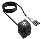 PC Power Button, Desktop Power Button PC External Power Switch ON Off LED PC Power Supply Button SW Extension for Computer Motherboard