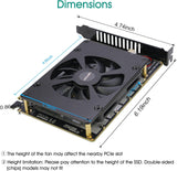 Quad NVMe PCIe 5.0 Adapter with Fan, RIITOP PCIe 5.0 x16 to 4X NVMe SSD Card (Comptible with PCI-e Bifurcation Motherboard)