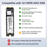 IITOP MacBook SSD Enclosure, 12+16 PIN AHCI SSD to Type-C Adapter, USB3.2 GEN2x2 20Gbps, for 2013-2017 MacBook Pro Retina/Air/Mac Mini/Pro Apple Flash SSD