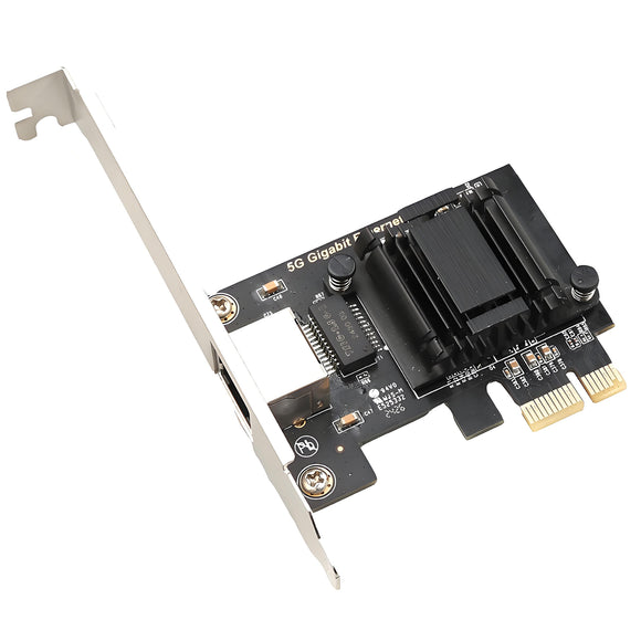 RIITOP 5Gb PCIe Network Card, PCIe Ethernet Card with Extra Low-Profile, PCI Express Network Adapter for PC Windows 11/10 & Windows Server 2022 ONLY, PCIe to 5 Gigabit NIC Card