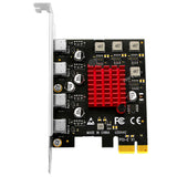 4 Port USB 3.2 Type C PCIe Expansion Card Adapter 5Gbps, RIITOP PCI-e Express to USB Type C 4 Port Card for Desktop PC Support Windows 11/10/8/7/XP/Vista, Self-Powered Supply
