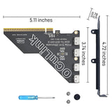 RIITOP PCIe to Oculink Adapter [4-Port], PCIe 4.0 x16 to SFF-8612 (SFF-8611 Female) Full-Speed 64Gbps*4Port for eGPU(PCI-e x4x4x4x4 Bifurcation Required)