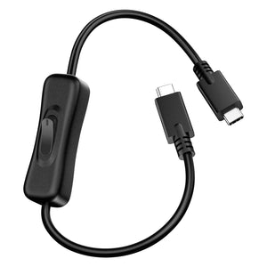 RIITOP Short USB C On Off Switch Cable 10Gbps [1ft], USB 3.1 Type-C to C Cable with Switch Support Video/Data/PD Fast Charging 20V/3A