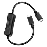 RIITOP Short USB C On Off Switch Cable 10Gbps [1ft], USB 3.1 Type-C to C Cable with Switch Support Video/Data/PD Fast Charging 20V/3A