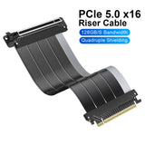 PCIE 5.0 x16 Riser Cable 200mm 128GB/s Vertical Graphic Card/GPU Mount Flexible Right Angle, Usable with PCIe 4.0 & RX 9070/ RTX5090,RTX 4090/5070/5080/5090RX 9070XT/7900XT, 20cm (Total Length: 25cm)