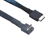 Oculink Cable PCIe 4.0 SFF-8611 4i Male to Male Cable for Oculink eGPU onexGPU Mini PC SSD, 1.6 feet (50 cm) - Right Angle