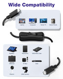 RIITOP Short USB C On Off Switch Cable 10Gbps [1ft], USB 3.1 Type-C to C Cable with Switch Support Video/Data/PD Fast Charging 20V/3A