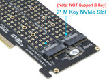 Dual 2X NVME M Key M.2 to PCIE Express 3.0 Gen3 X8 X16 RAID Card VROC Raid0 Hyper Adapter (PCIe Bifurcation needed!)