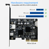 USB 3.1 PCIe Card, RIITOP PCI-e 3.0 to USB3.2 Gen1 Adapter (10Gbps) Expands to 20Pin + Type-E + 1xUSB 3.0 + 1x USB C [PCE2CU+E20P]