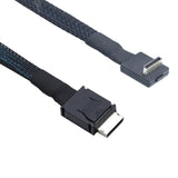 Oculink Cable PCIe 4.0 SFF-8611 4i Male to Male Cable for Oculink eGPU onexGPU Mini PC SSD, 1.6 feet (50 cm) - Right Angle