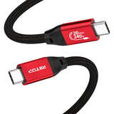 20Gbps USB C to C Long Cable 16.4FT, USB 3.2 Gen 2x2 Cable 240W PD