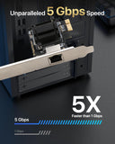 RIITOP 5Gb PCIe Network Card, PCIe Ethernet Card with Extra Low-Profile, PCI Express Network Adapter for PC Windows 11/10 & Windows Server 2022 ONLY, PCIe to 5 Gigabit NIC Card