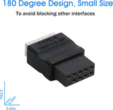 RIITOP USB 2.0 to USB 3.2 gen 1 Header Adapter, 9Pin to USB C Type-E Internal Motherboard Converter for Front Panel Connector