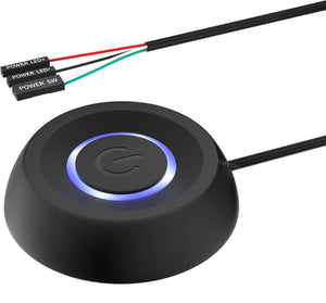 PC Power Button, Desktop Power Button PC External Power Switch ON Off LED PC Power Supply Button SW Extension for Computer Motherboard 6FT