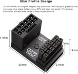 12VHPWR 180 Degree Angled Adapter: Aluminum ATX 3.0 16 Pin GPU Power Connector 600W Pcie5.0 Power Adapter for 12+4pin RTX 3090Ti 4070Ti 4080 4090 Graphic Card GPU (Type A, 2 Pack)