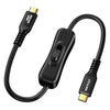 80Gbps USB C to C Switch Cable with ON/OFF [1FT], Male to Male USB Type C Compatible with Thunderbolt 5