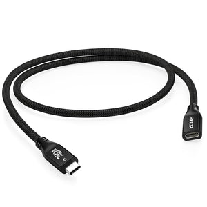 RIITOP 80Gbps USB C Extension Cable for Thunderbolt 5 [1.64FT], Short USB-C Male to Female Cord up to 8K@60Hz Video 240W PD Fast Charging Compatible with Thunderbolt 4/3/USB4 V2 Extender