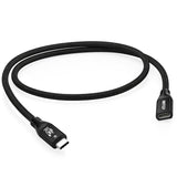 RIITOP 80Gbps USB C Extension Cable for Thunderbolt 5 [1.64FT], Short USB-C Male to Female Cord up to 8K@60Hz Video 240W PD Fast Charging Compatible with Thunderbolt 4/3/USB4 V2 Extender