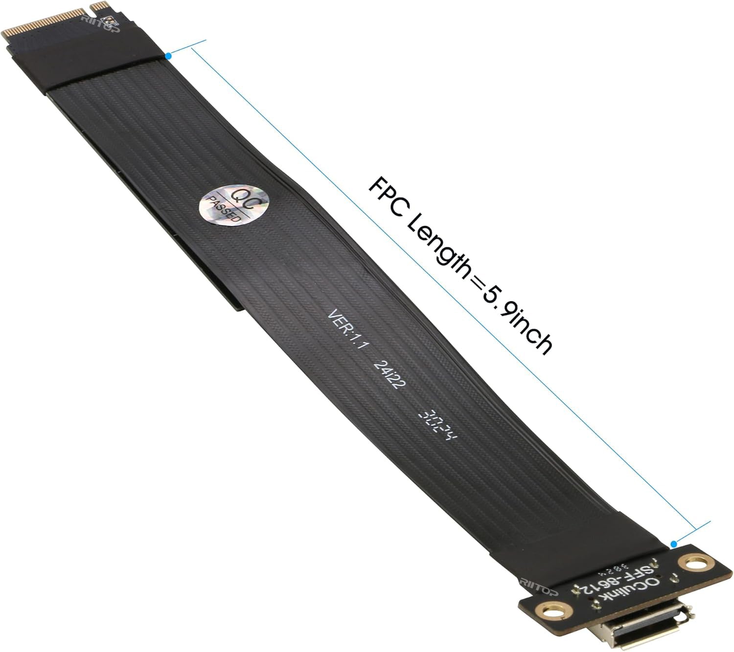 RIITOP M.2 NVMe to Oculink SFF-8612 Extender (15cm), M.2 NVMe PCIe 4.0 x4 to OCuLink SFF-8611 4i Host Adapter for eGPU and SSD