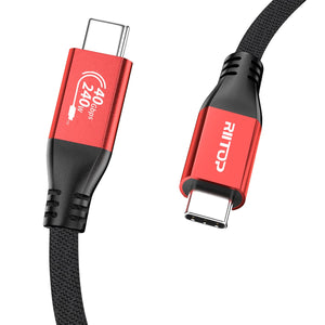 RIITOP 240W USB4 Cable [40Gbps, 3.3ft], USB 4 Video Cable Compatible with Thunderbolt 4/3 Support 8K Video, 240W PD 3.1 Charging for MacBook, XPS, Surface Pro, Display Monitor eGPU