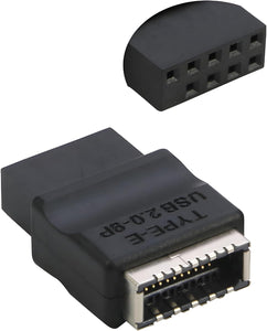 RIITOP USB 2.0 to USB 3.2 gen 1 Header Adapter, 9Pin to USB C Type-E Internal Motherboard Converter for Front Panel Connector
