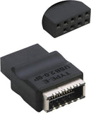 RIITOP USB 2.0 to USB 3.2 gen 1 Header Adapter, 9Pin to USB C Type-E Internal Motherboard Converter for Front Panel Connector