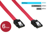 RIITOP SATA Cable 6Gb Straight Data Cable with Locking Latch for HDD/SSD/CD and DVD Drives (4 Pack 20 Inch) SATA III Cable in Red