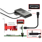Oculink Cable PCIe 4.0 SFF-8611 4i Male to Male Cable for Oculink eGPU onexGPU Mini PC SSD, 1.6 feet (50 cm) - Right Angle