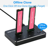 Dual NVMe SSD Docking Station, RIITOP External M.2 Duplicator for NVMe SSD to USB-C Reader Support [Offline Clone]