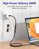 RIITOP 80Gbps USB C Extension Cable for Thunderbolt 5 [1.64FT], Short USB-C Male to Female Cord up to 8K@60Hz Video 240W PD Fast Charging Compatible with Thunderbolt 4/3/USB4 V2 Extender