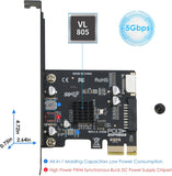 PCIe to 20Pin + Type-E Internal Card, RIITOP PCI-e x1 to (19+1) Pin USB 3.0 Socket and USB C Type-e (A Key) Front Panel Header Expainsion Adapter 5Gbps